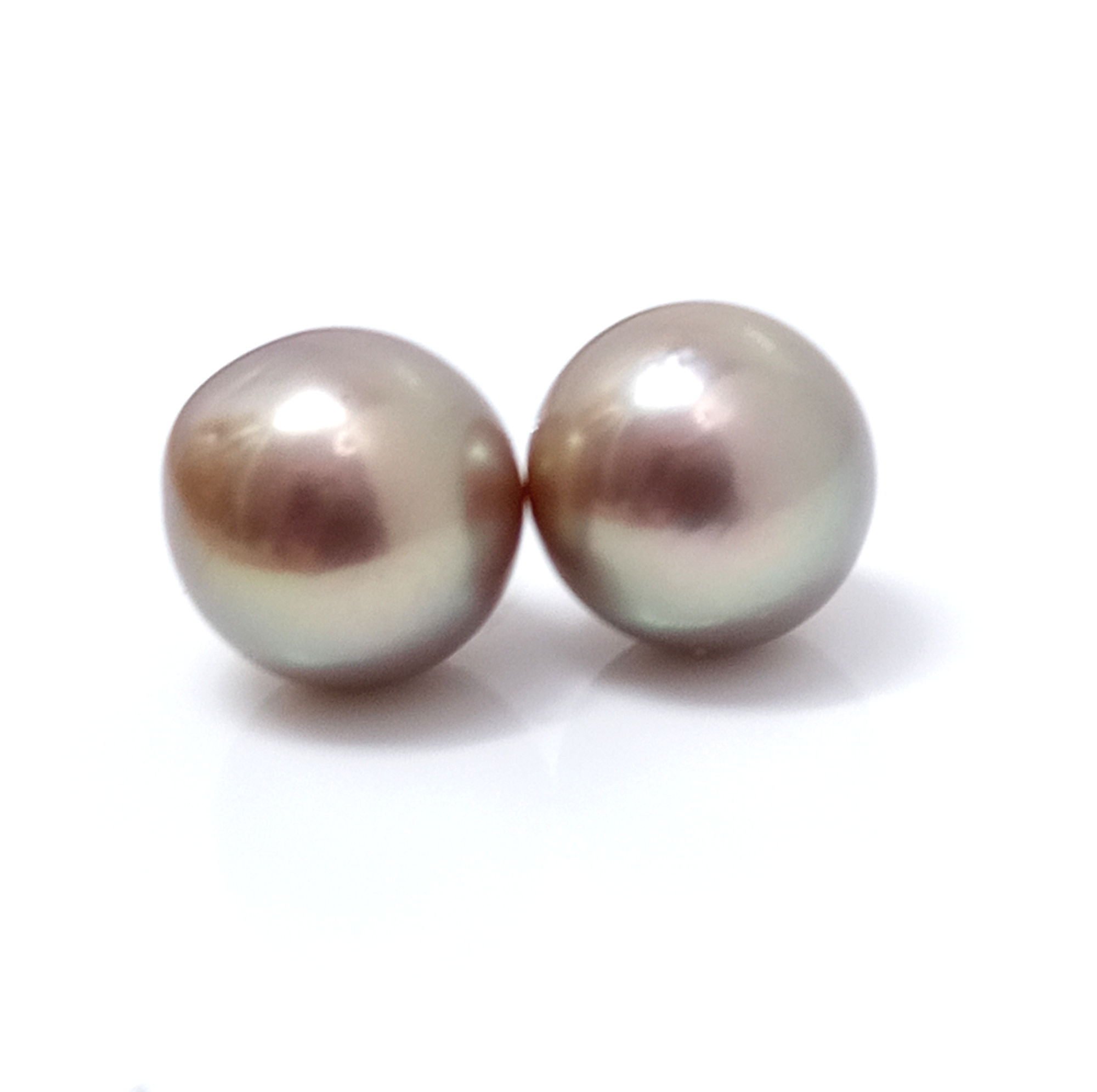 Goldish Taupe Pearl Stud Earrings